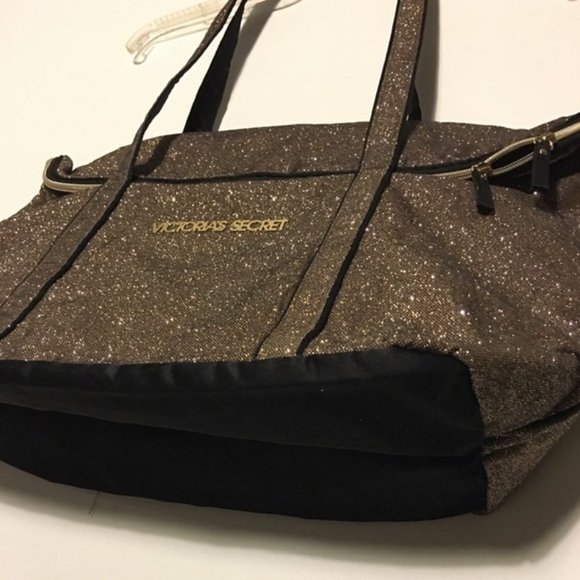 VICTORIA'S SECRET Gold Shimmery Tote/Weekend Bag - Picture 4 of 9